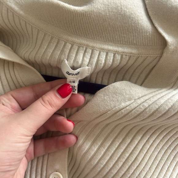 Aerie Cream Button Up Sweater - Picture 3 of 3